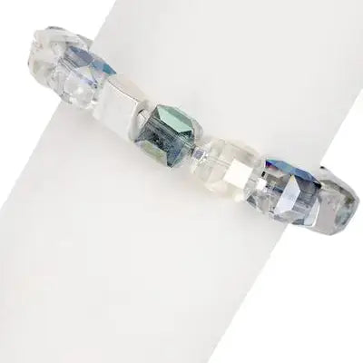 SAACHI - Faceted Bead Stone Bracelet : Multi-Colored