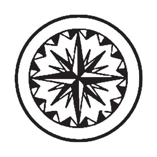 Freund Mayer & Co. - Brass Wax Seal Dies -popular symbols- no handle: Compass Rose