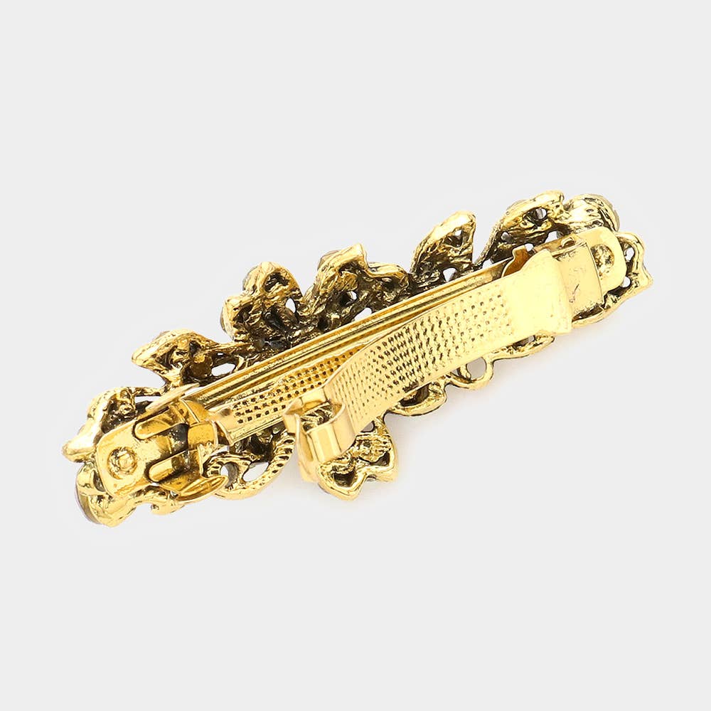 Sensibling Corp. - Stone Embellished Flower Accented Barrette
: Clear