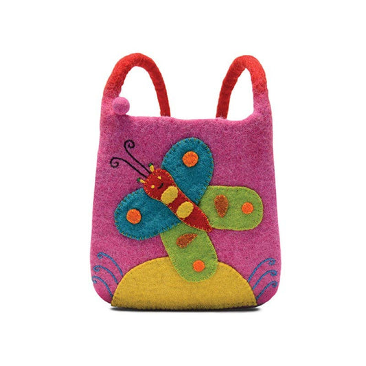 BNB Crafts Inc. - Butterfly Felted Cross Body Kids Bag: PINK