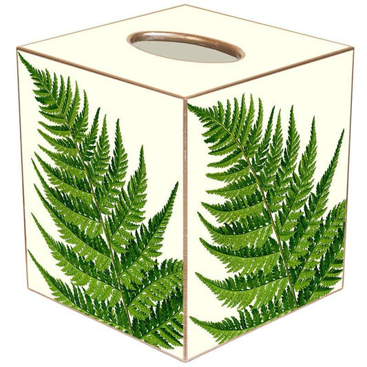 Marye-Kelley - Ferns on Ivory Tissue Box Cover: Paper Mache
