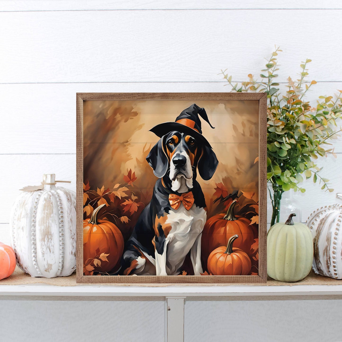 Kendrick Home - Halloween Basset Hound: 12 x 12 x 1.5