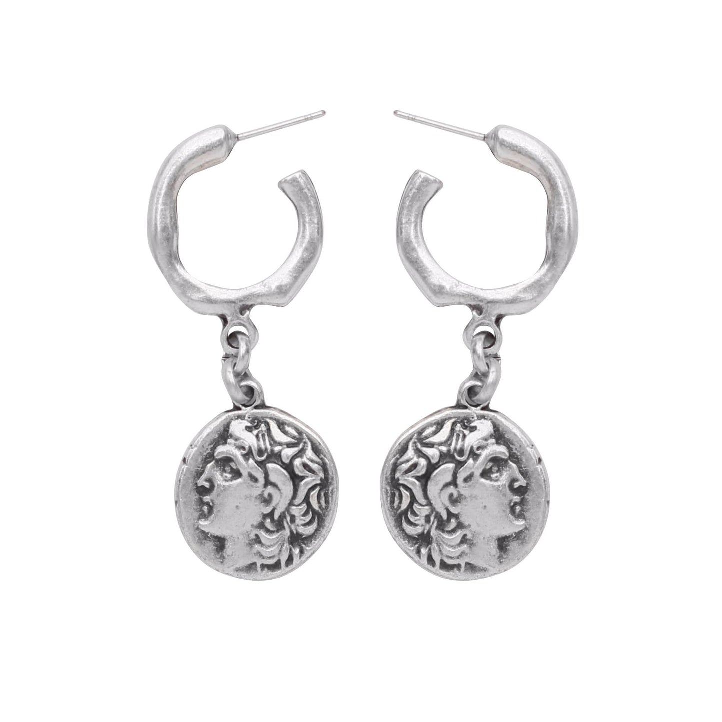 Chanour - Handmade Coin Pewter Earrings - 1934