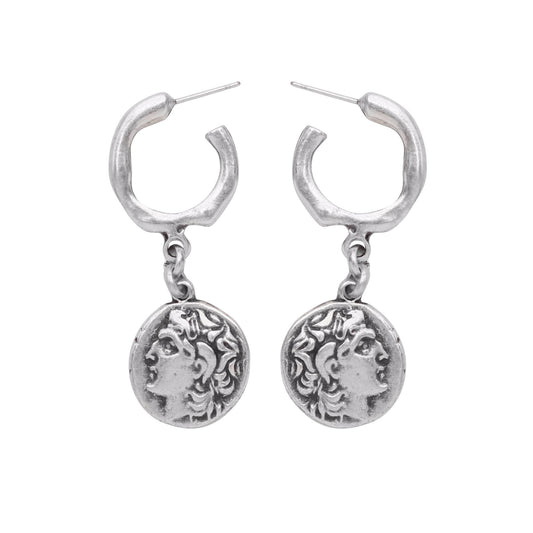Chanour - Handmade Coin Pewter Earrings - 1934