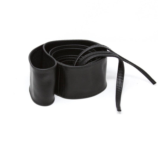 German Fuentes Handbags - CINT-02 SUEDE LEATHER WRAP BELT: Black