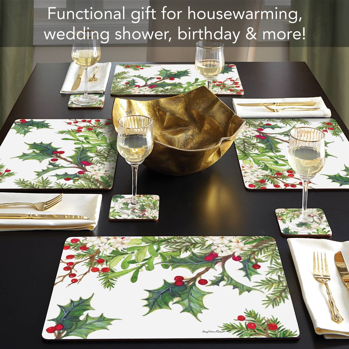 CounterArt/Highland Home/Thirstystone - Cala Home Balsam & Berries Decorative Hardboard Placemats