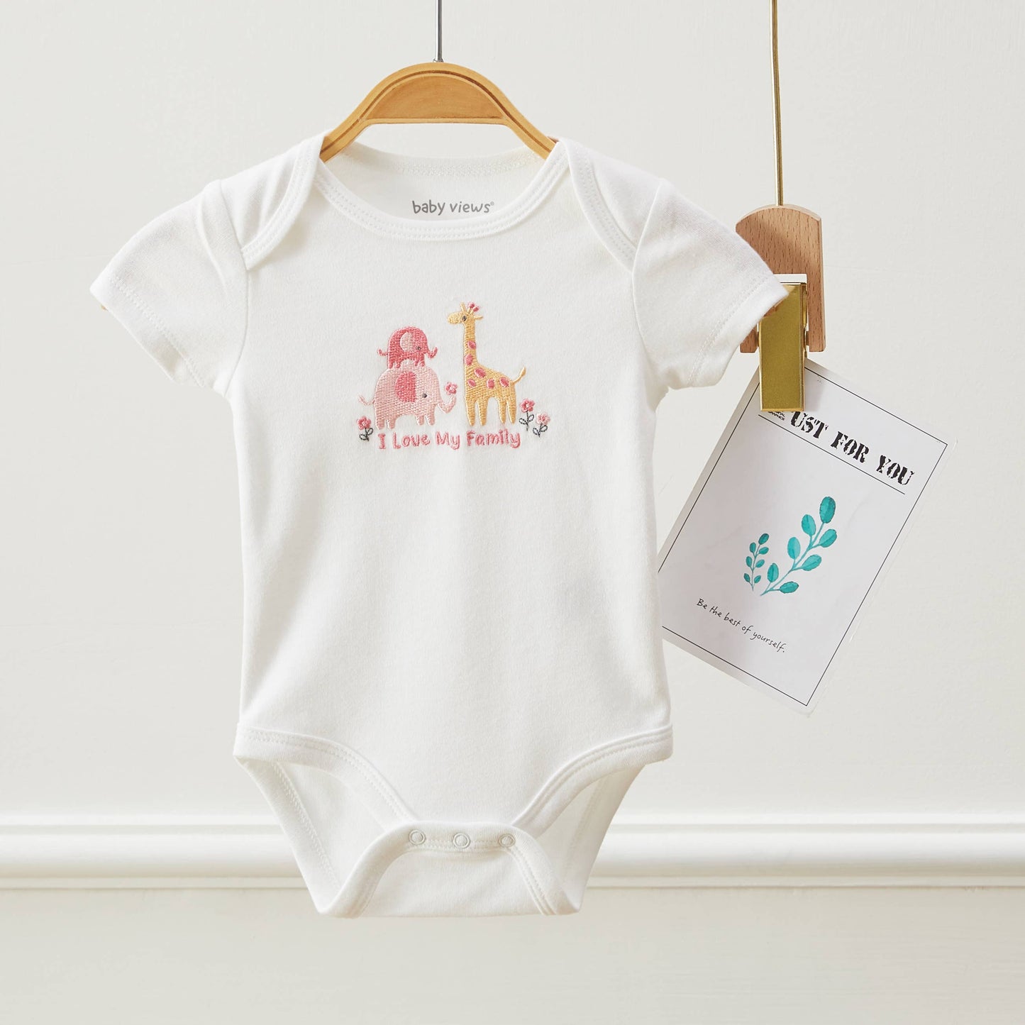 Lollipop Dreams - Pack of 3 Baby Girls Giraffe & Elephant Pattern Bodysuits: 3-6M