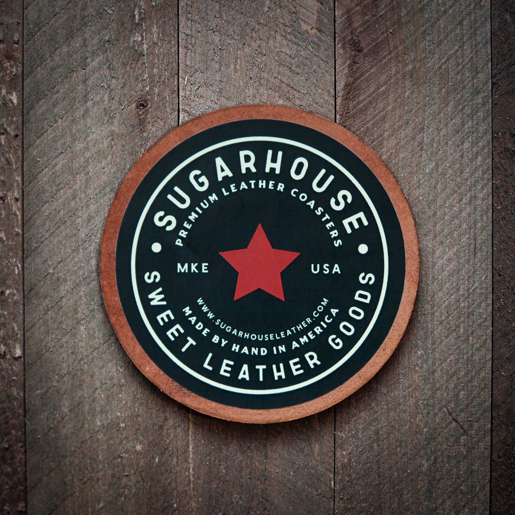 Sugarhouse Leather Savannah Georgia Leather Coaster - Thumbnail 2