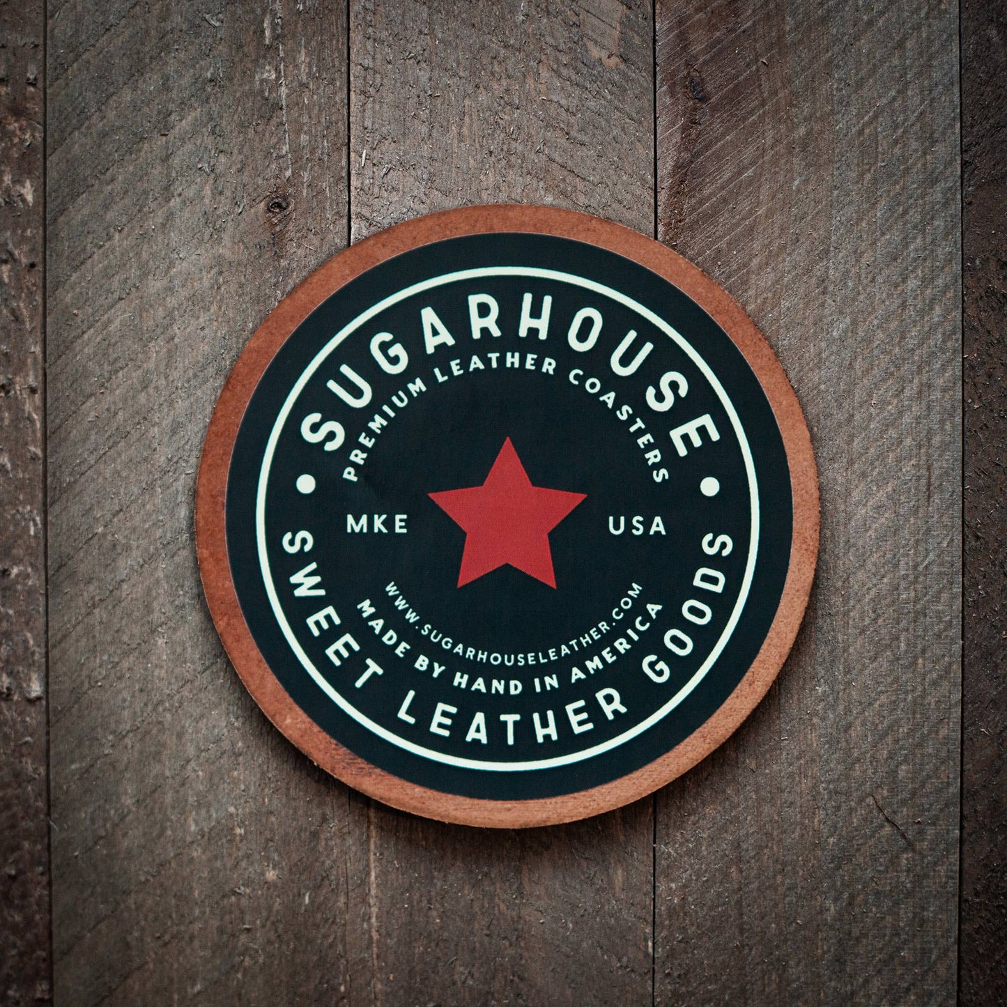 Sugarhouse Leather - More of a Whiskey & Cigars Kind of Guy Leather Coaster