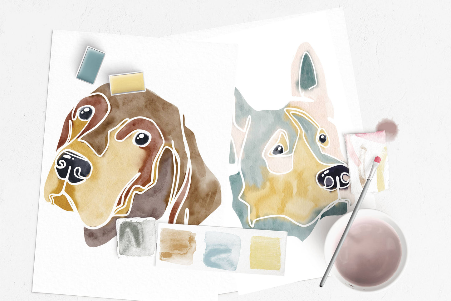 Cate Paper Co. - Painted Pups watercolor painting kit