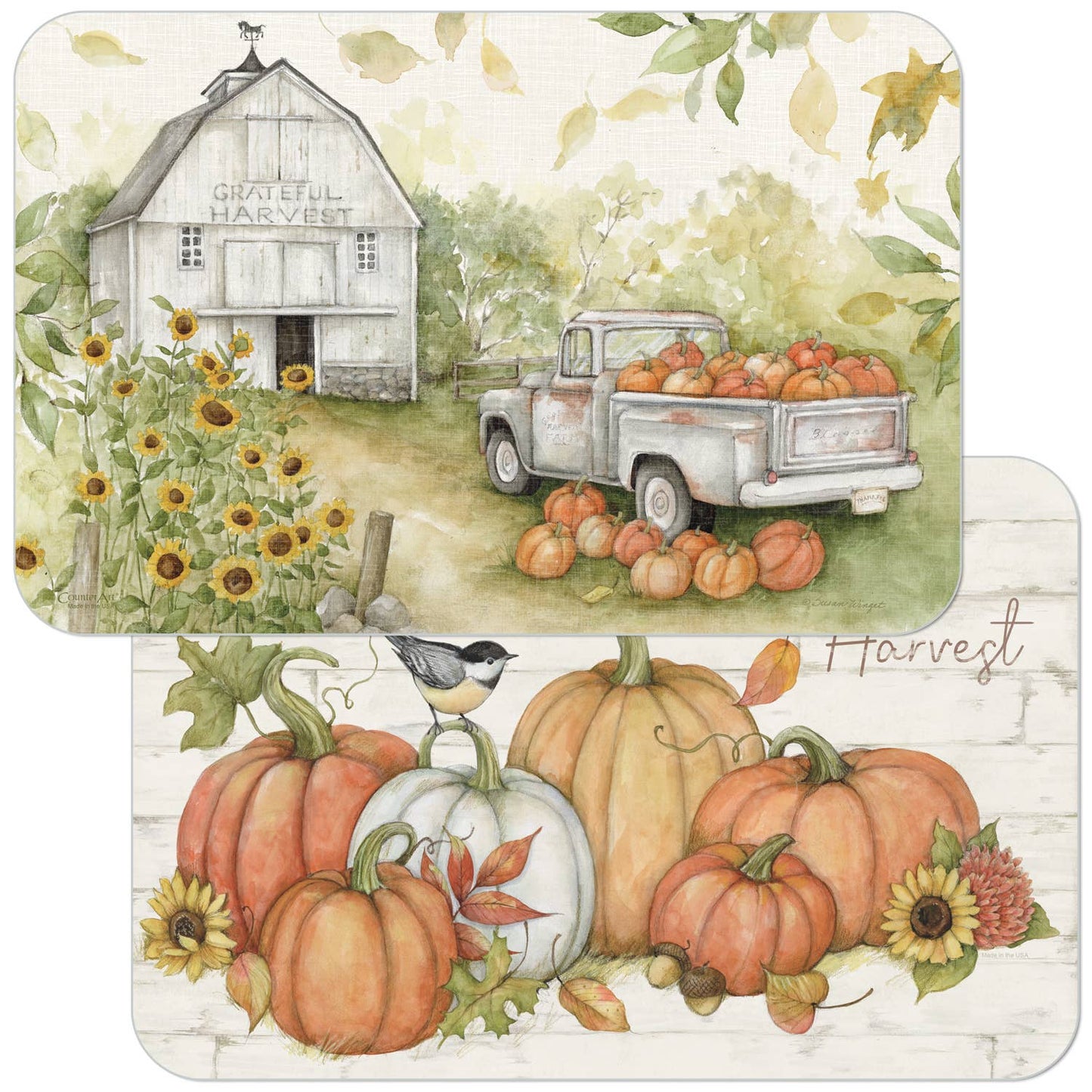 CounterArt/Highland Home/Thirstystone - Pumpkin Farm Reversible Rectangular Plastic Placemat