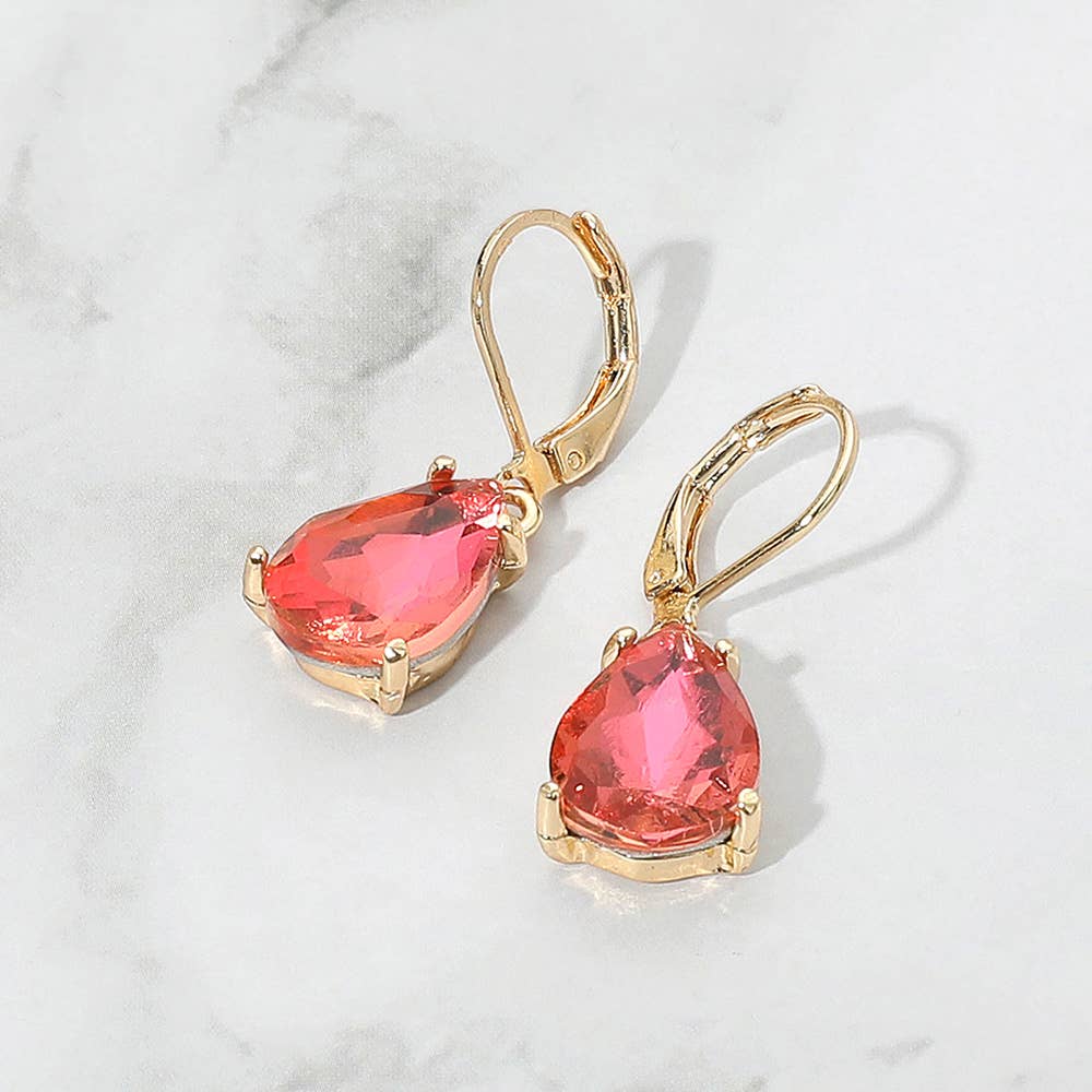 Sensibling Corp. - Teardrop Glass Stone Drop Dangle Earrings: AB,Aqua