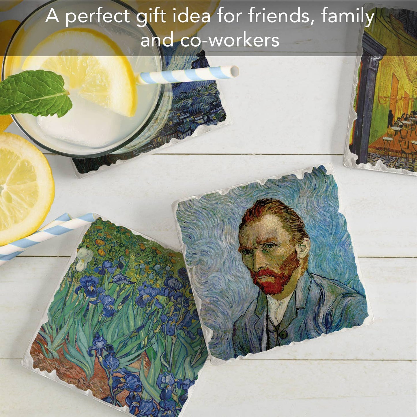 CounterArt/Highland Home/Thirstystone - Fine Art "Van Gogh Classics" 4pk Asst. Stone Coasters