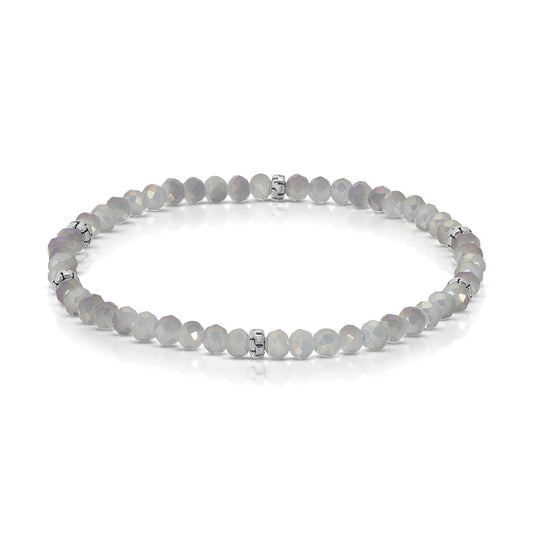 My Fun Colors - Mini Crystal Beaded Stretch Bracelet | So Many Great Colors!: Heather+Silver Accent (MC914S)