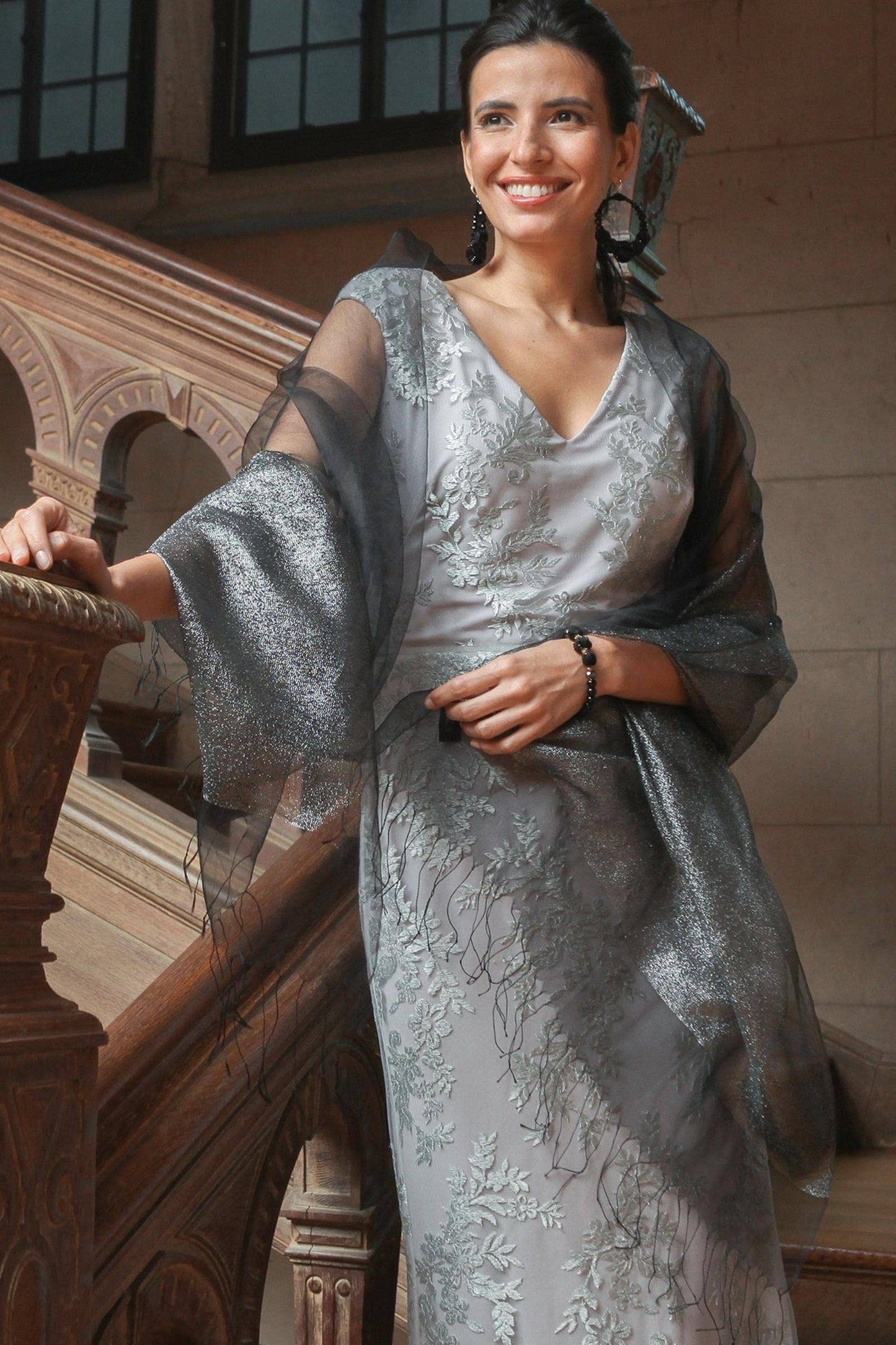 SAACHI - Glitz Silk Scarf: Gold