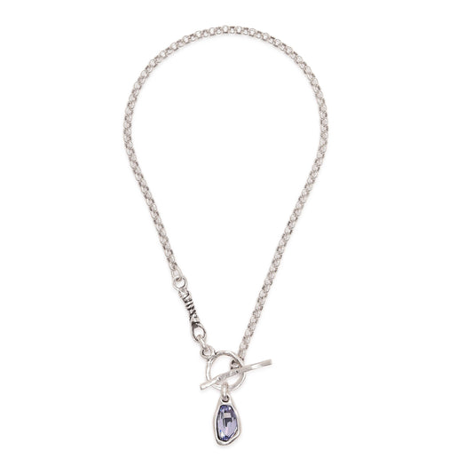 Chanour - Handmade Purple Crystal Pewter Necklace - 4016 Purple