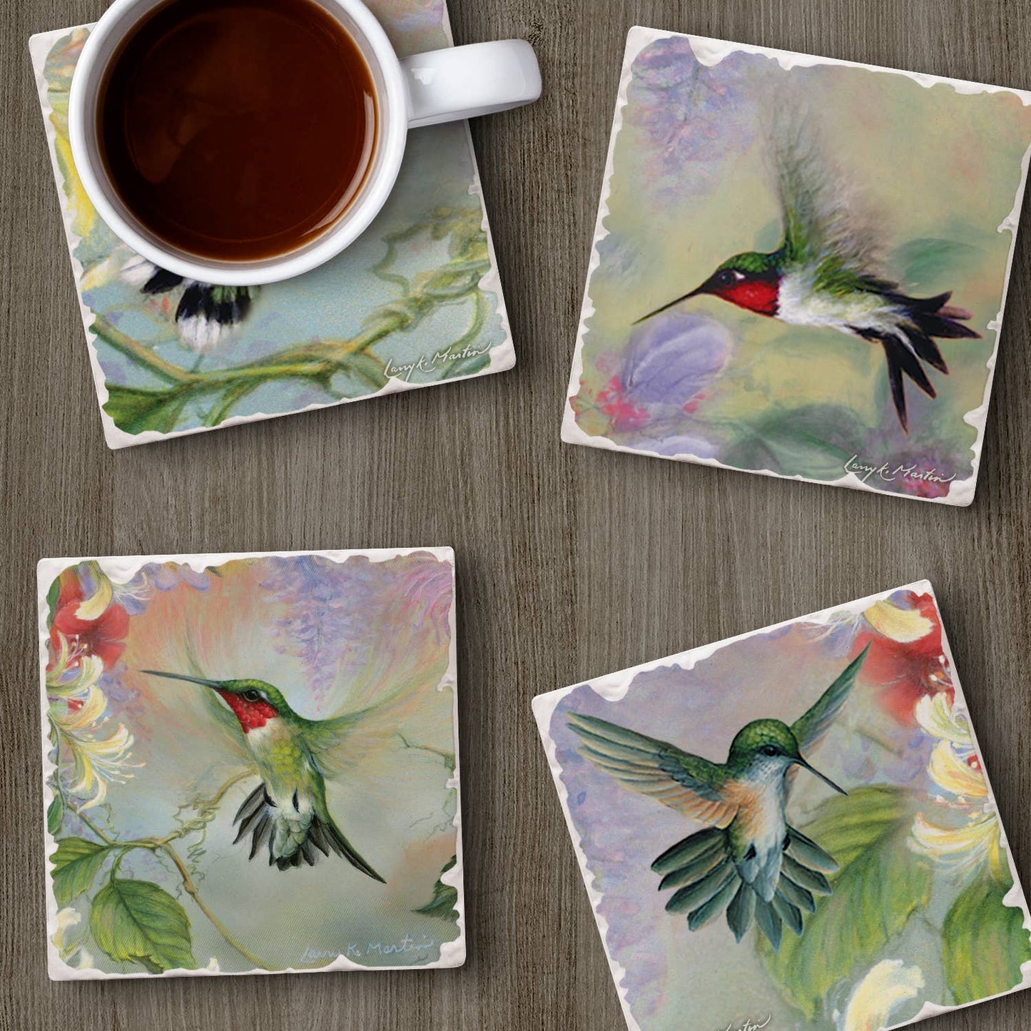 CounterArt/Highland Home/Thirstystone - Nature's Gift Of Feathers - 4Pk Asstd Image Coaster Set