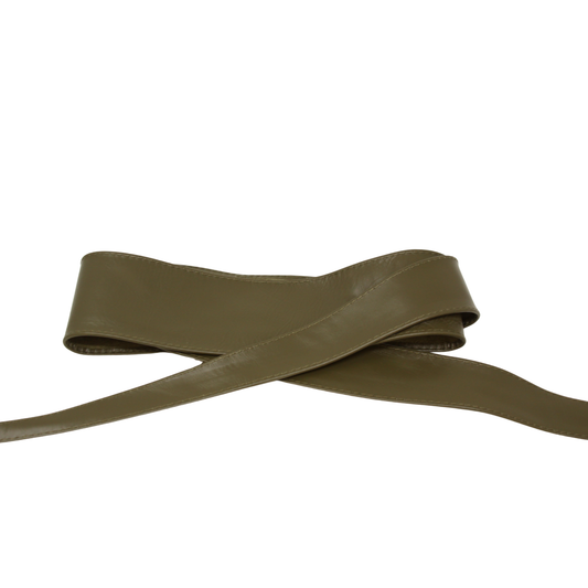 German Fuentes Handbags - CINT-02 SUEDE LEATHER WRAP BELT: Olive