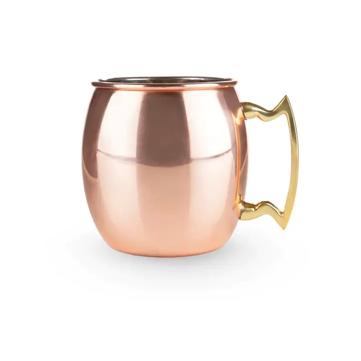 Twine - Solid Polished Copper Moscow Mule Mug w/ Brass Handle