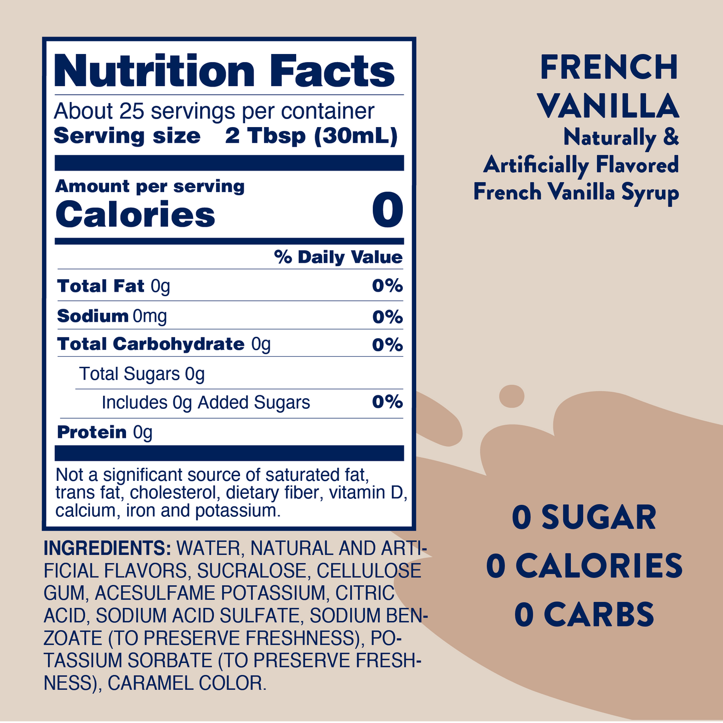 Jordan's Skinny Mixes - Sugar Free French Vanilla Syrup