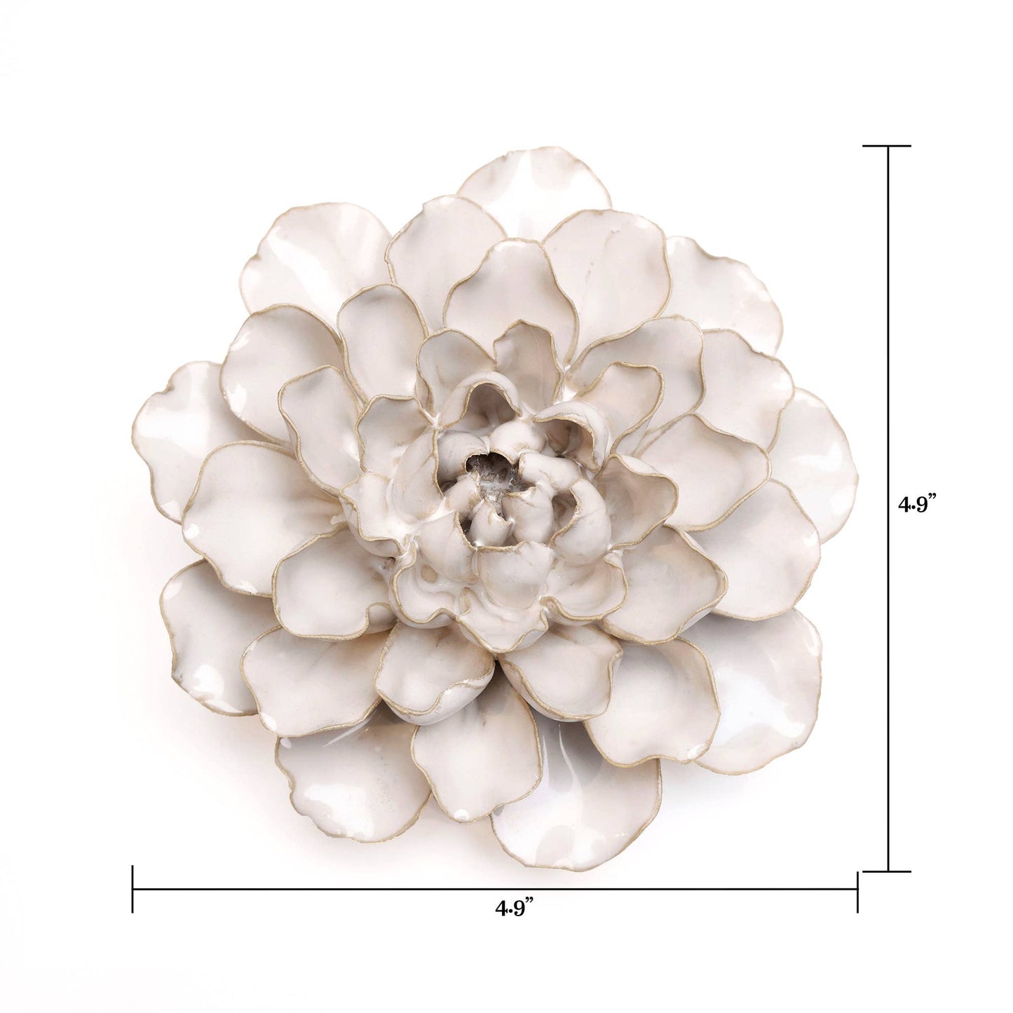 Chive - Coastal White Ceramic Flowers For Tabletop Or Wall Hanging: Ivory Rose