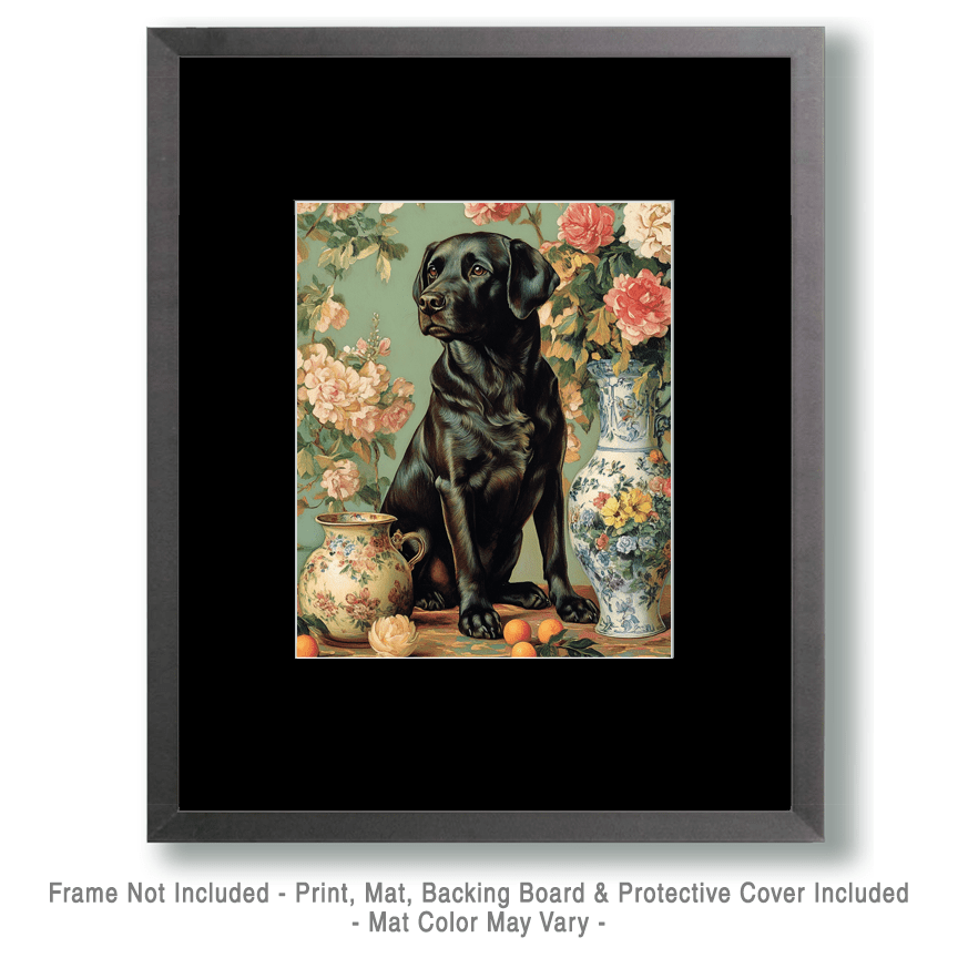 Mowbi - Proud Labrador Retriever - Pet Dog Still Life Wall Art Prints – 8″x10″ Artwork for 11″x14″ Frame