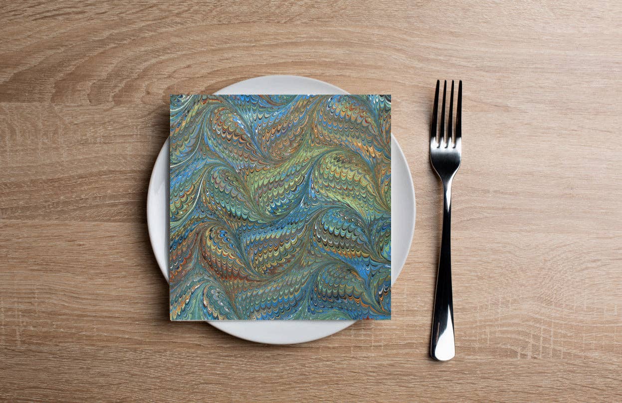 Altoonastore - Marble Wallpaper - Water Cocktail Napkin