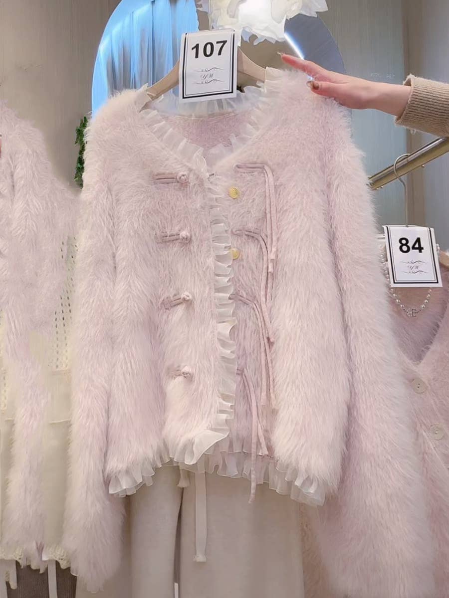 PEACH ACCESSORIES - Delicate and Dreamy Snow Petal Cardigan SK133: Ivory