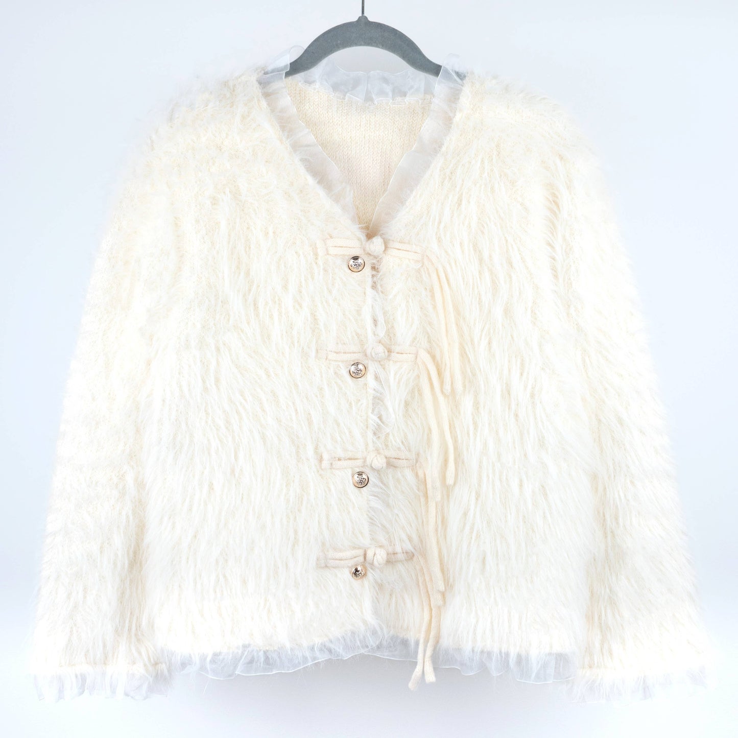 PEACH ACCESSORIES - Delicate and Dreamy Snow Petal Cardigan SK133: Blush