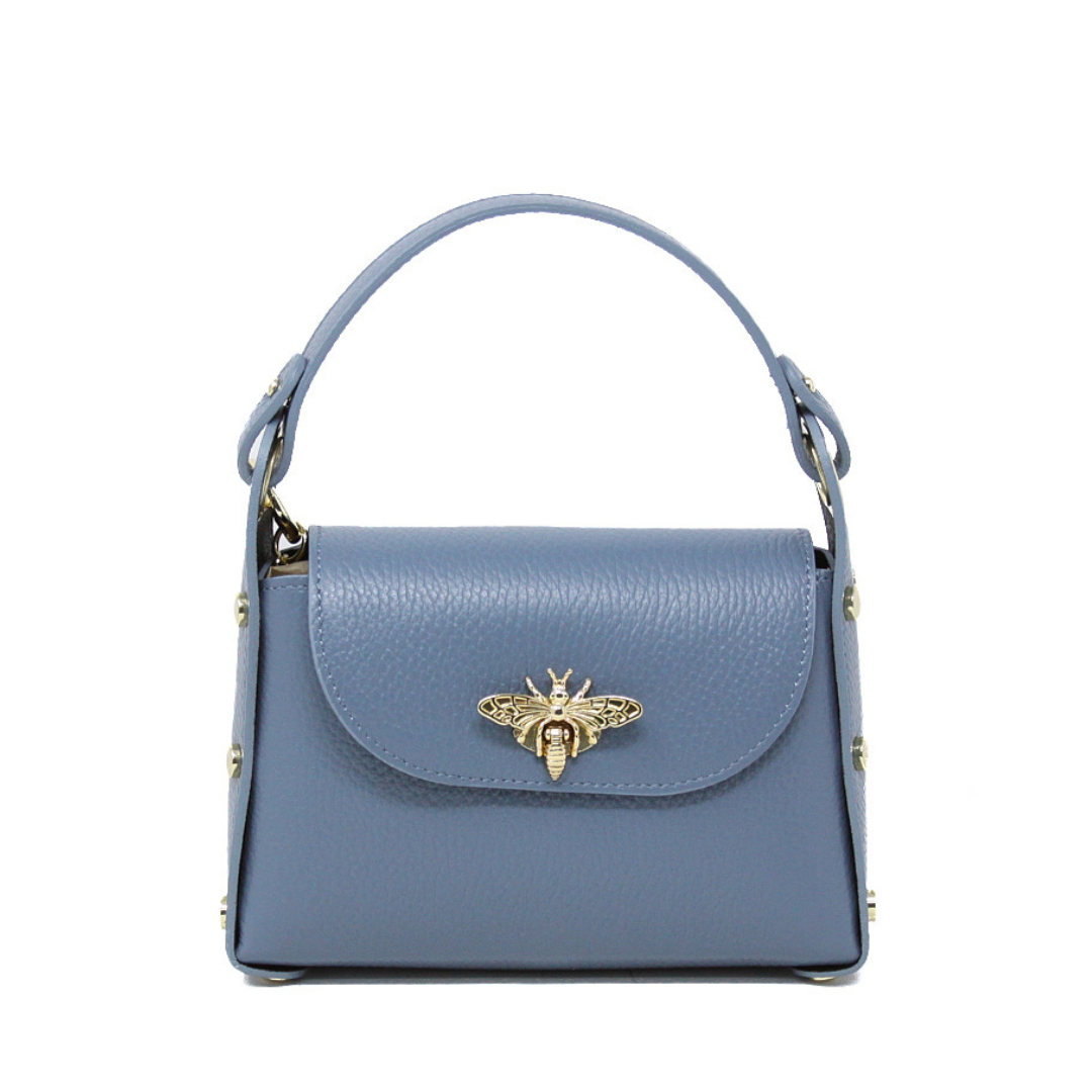 German Fuentes Handbags - GF1085 GENUINE ITALIAN LEATHER BUTTERFLY MINI BAG: NAVY BLUE