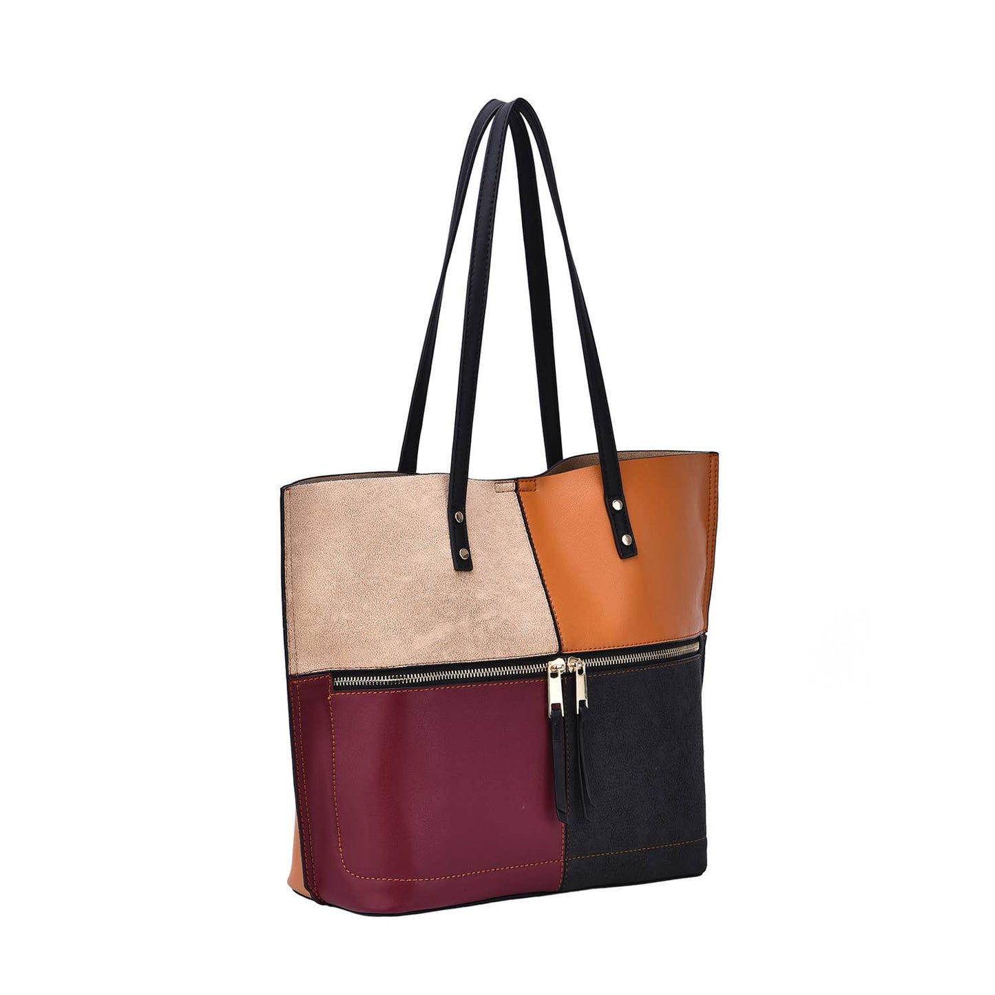 Mellow World - Selene 3 Compartment Tote: Wine Cognac