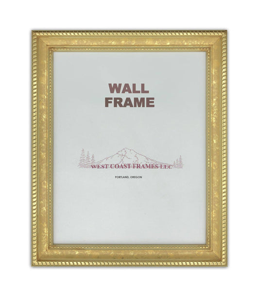 West Coast Frames LLC - 645GL - 1-1/8" Gold Antique Beaded Poly Picture Frame: Gold / 8x10