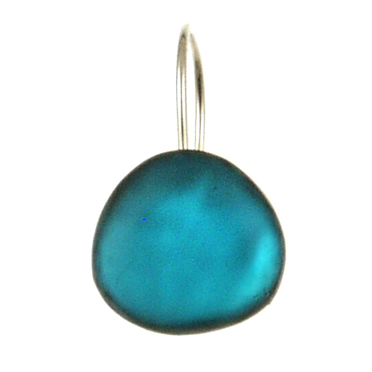 Origin Jewelry - Resin & Shell Drop Earrings - SMALL, Rounded Edge, 0.5": Sapphire