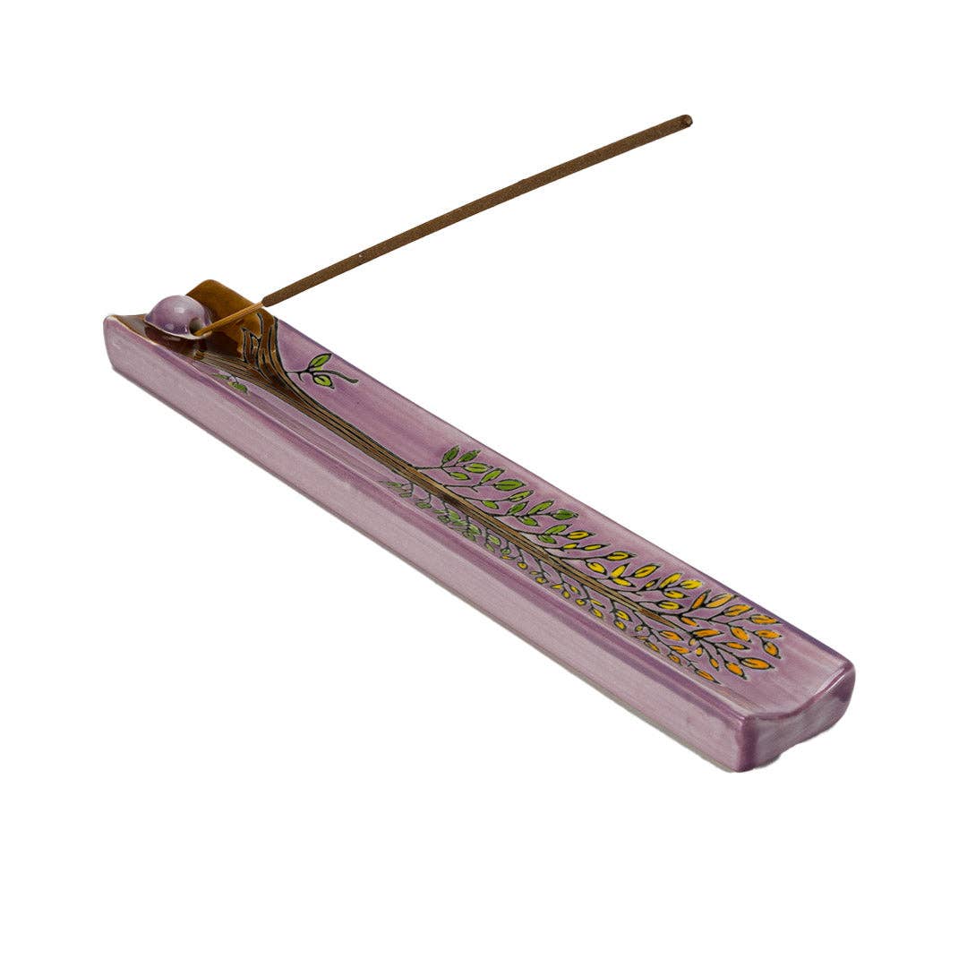 Urban Tokyo - Handpainted Ceramic Incense Holder 9 inch L Tree of Life (1/72)