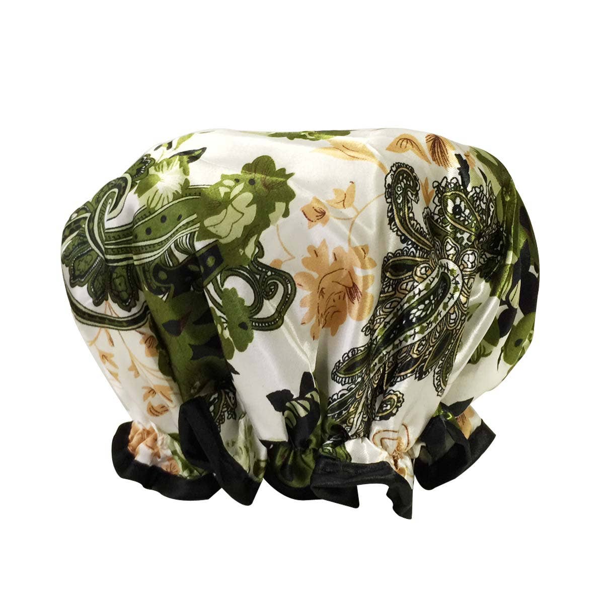 Wrapables.com - Wrapables Trendy Satin Shower Cap: Black and White Dots