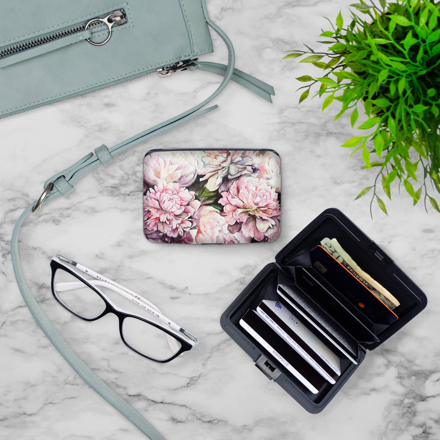 Monarque - Peonies Armored Wallet