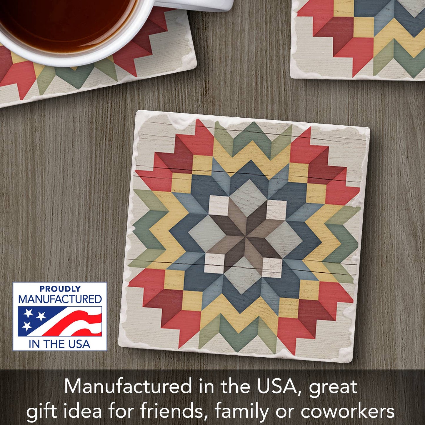 CounterArt/Highland Home/Thirstystone - Carpenters Star Single Absorbent Stone Tumbled Tile Coaster