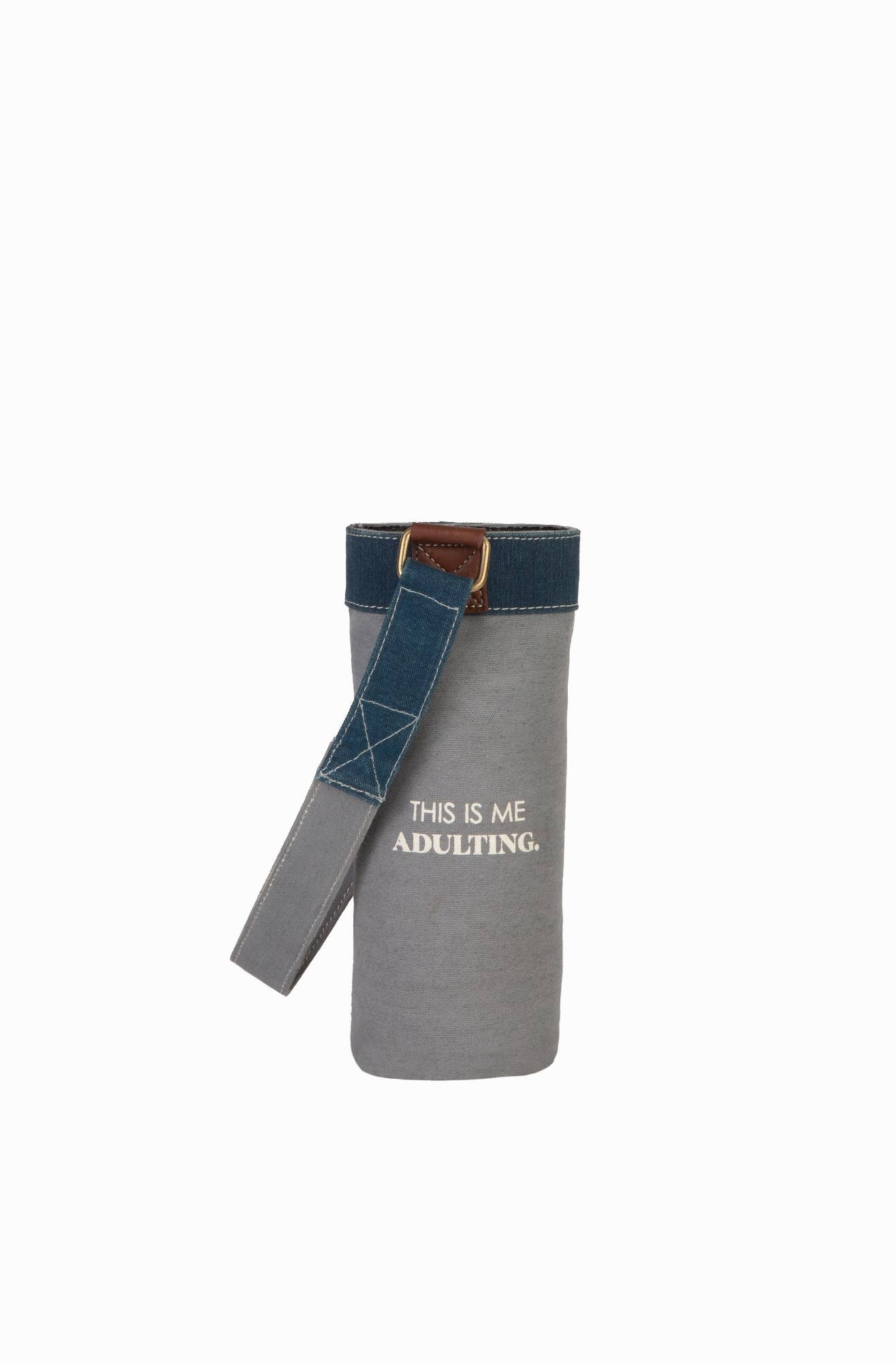 Mona B. - This is Adulting Up-Cycled Canvas Wine Tote Bag