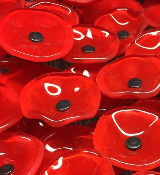 CARNEOL GLASS - Small Glass Flower For Outside In Red