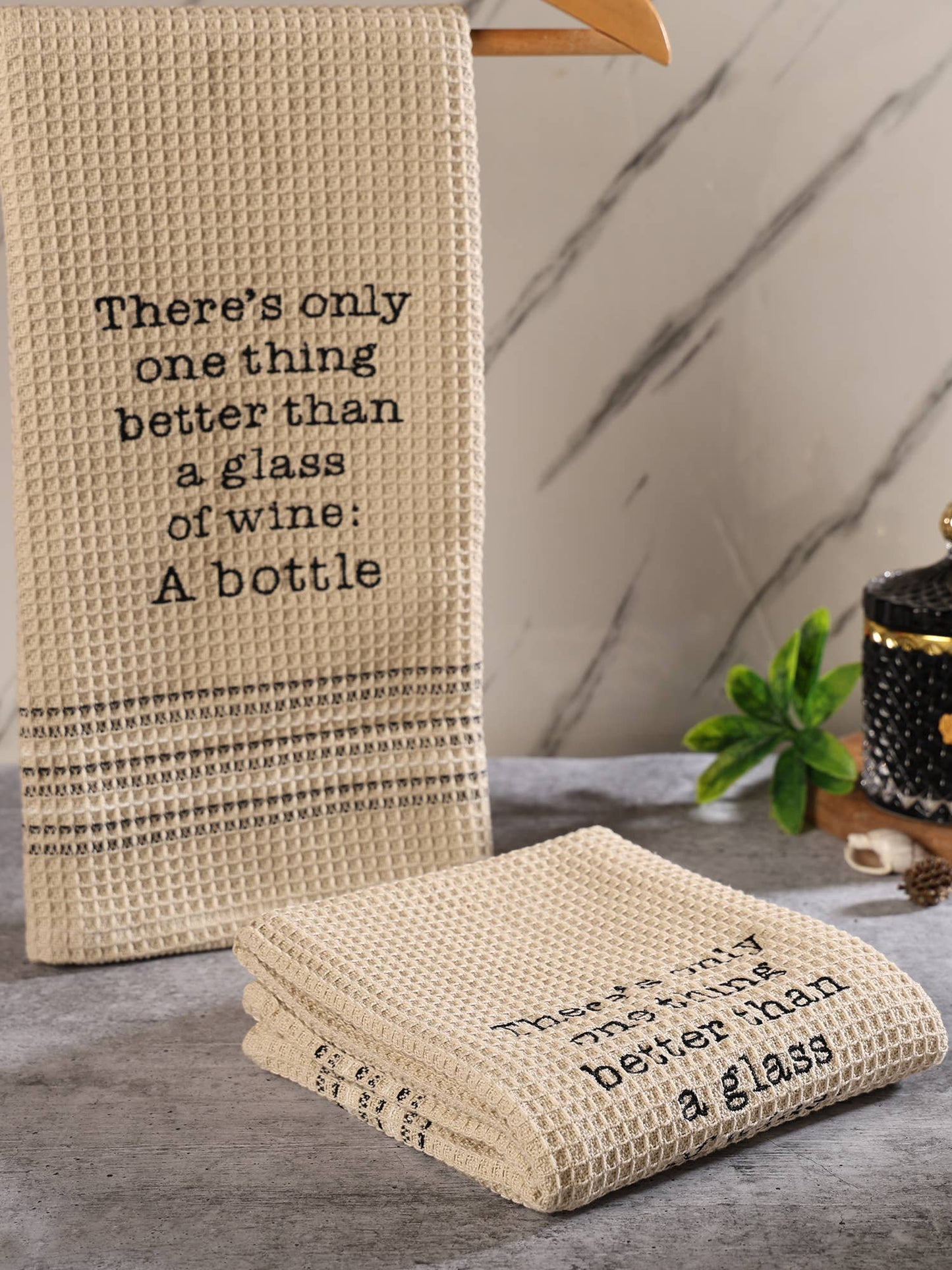 Mona B. - A BOTTLE Of Dishtowel - Set Of 2 Tea Towels