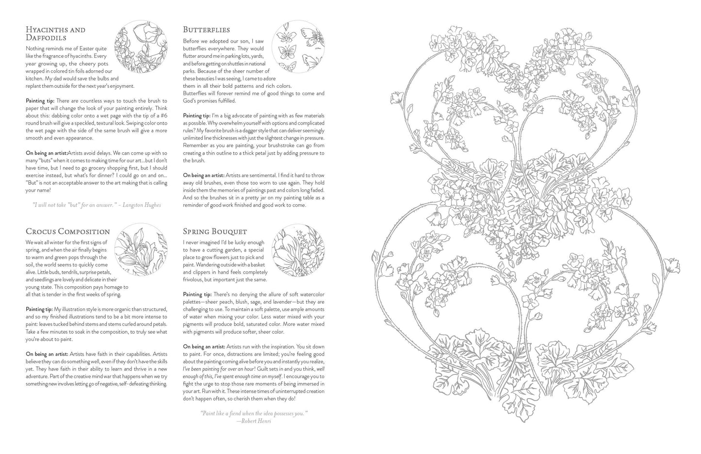 Schiffer Publishing - Kristy's Spring Cutting Garden: A Watercoloring Book