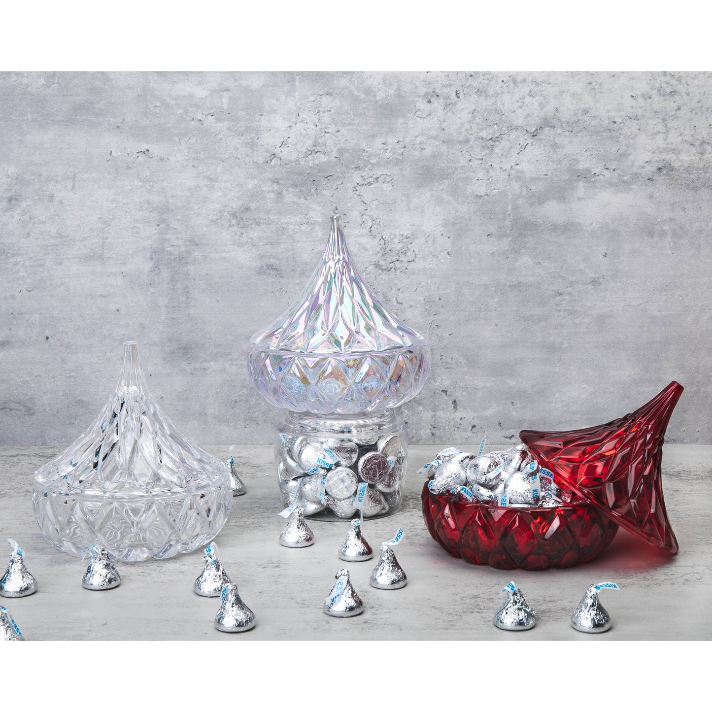 Godinger - Hershey's KISSES Iridescent Candy Dish - Holiday - Giftable: Non Leaded Crystal