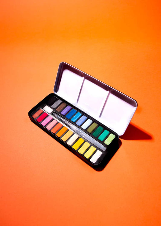 OMY - Watercolor paint set with water brush