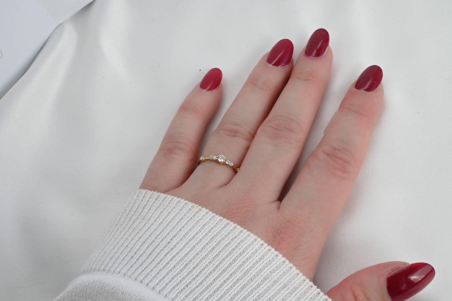 Blueyejewelry - Silver Diamond Ring - Sterling Silver Cluster CZ Ring 0447: 6