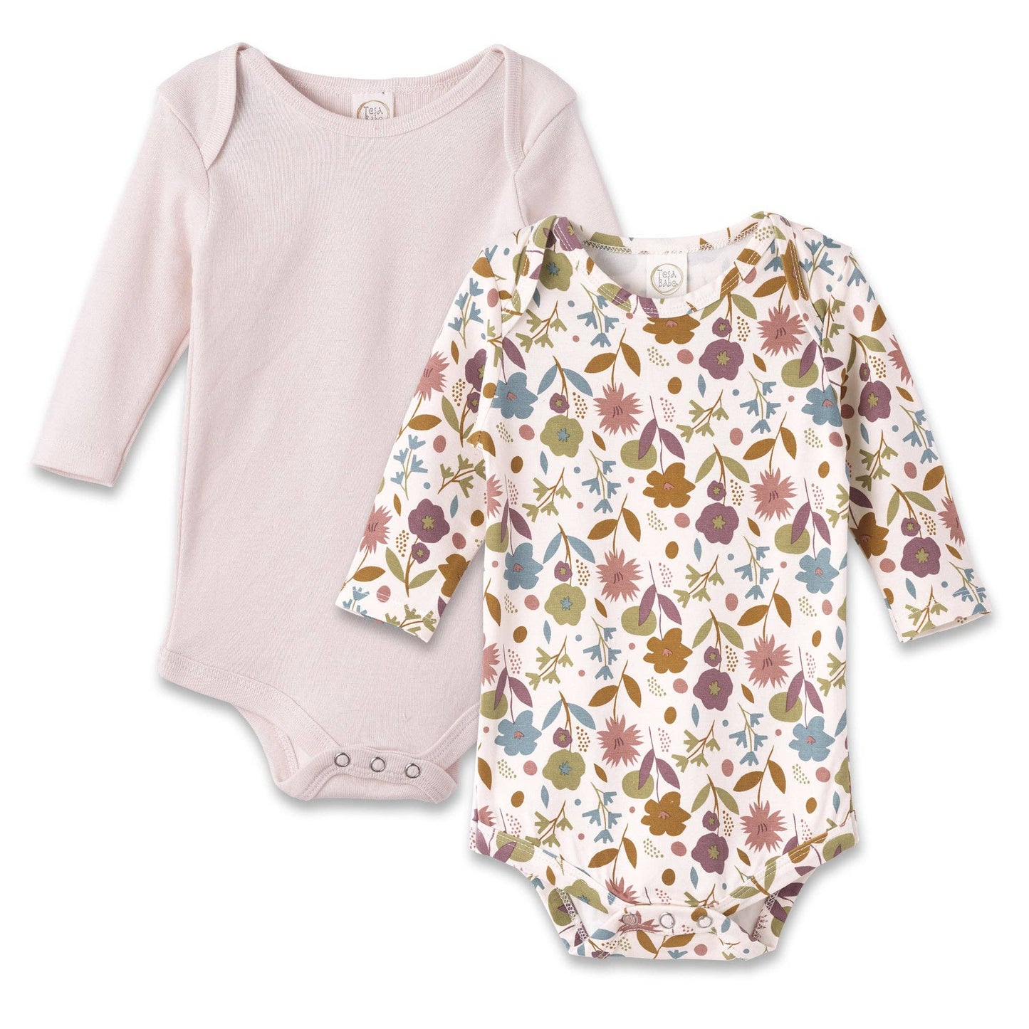 Tesa Babe - Baby Girl Set-of-2 Blossom Bodysuits - Bamboo & Cotton: 6-12M