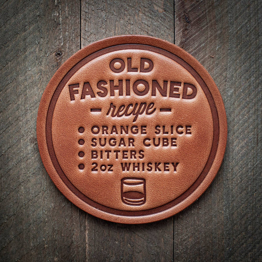 Sugarhouse Leather - Old Fashioned Recipe Leather Coaster