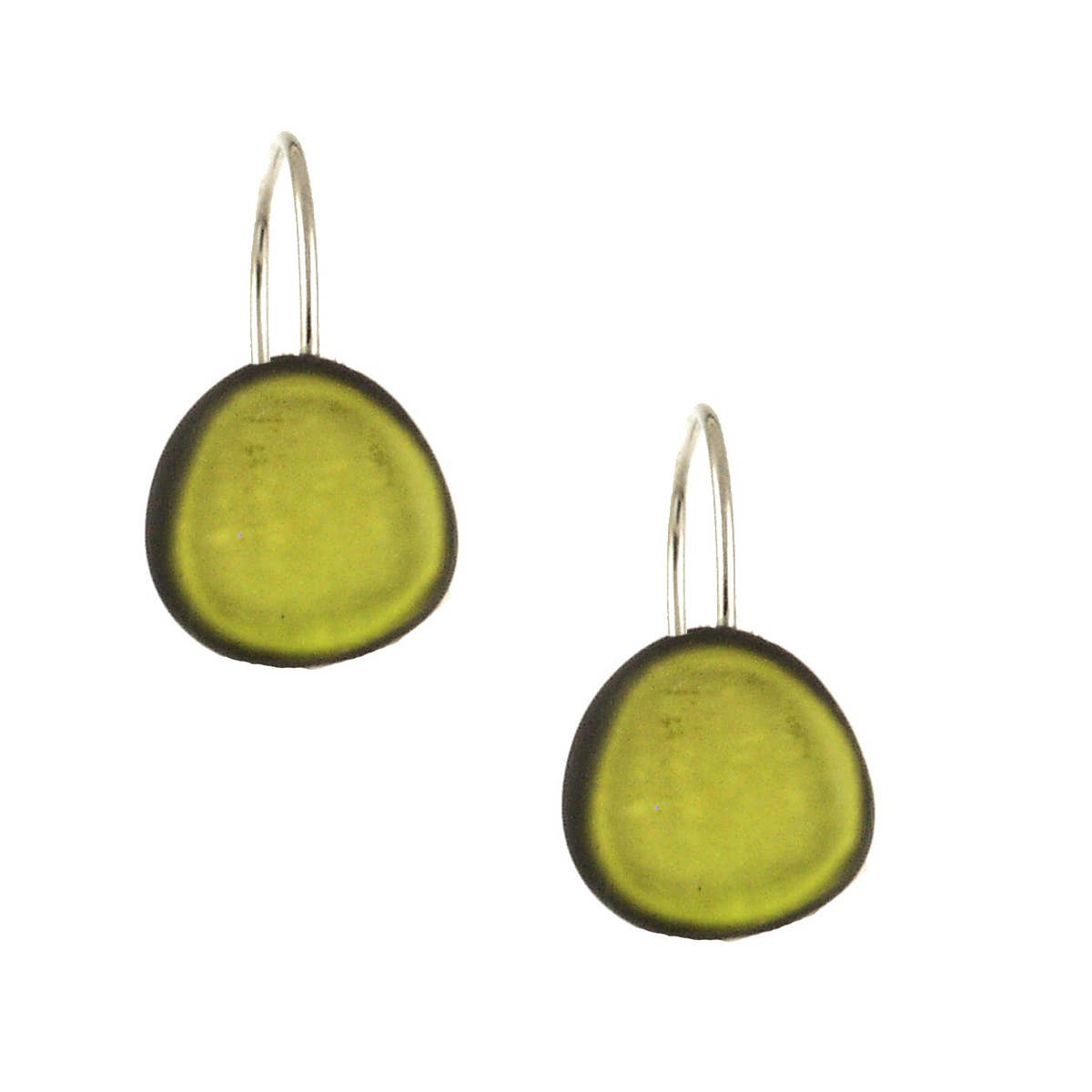 Origin Jewelry - Resin & Shell Drop Earrings - SMALL, Rounded Edge, 0.5": Sapphire