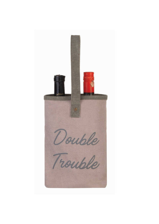 Mona B. - Trouble Up-Cycled Canvas Double Wine Bag M-5841