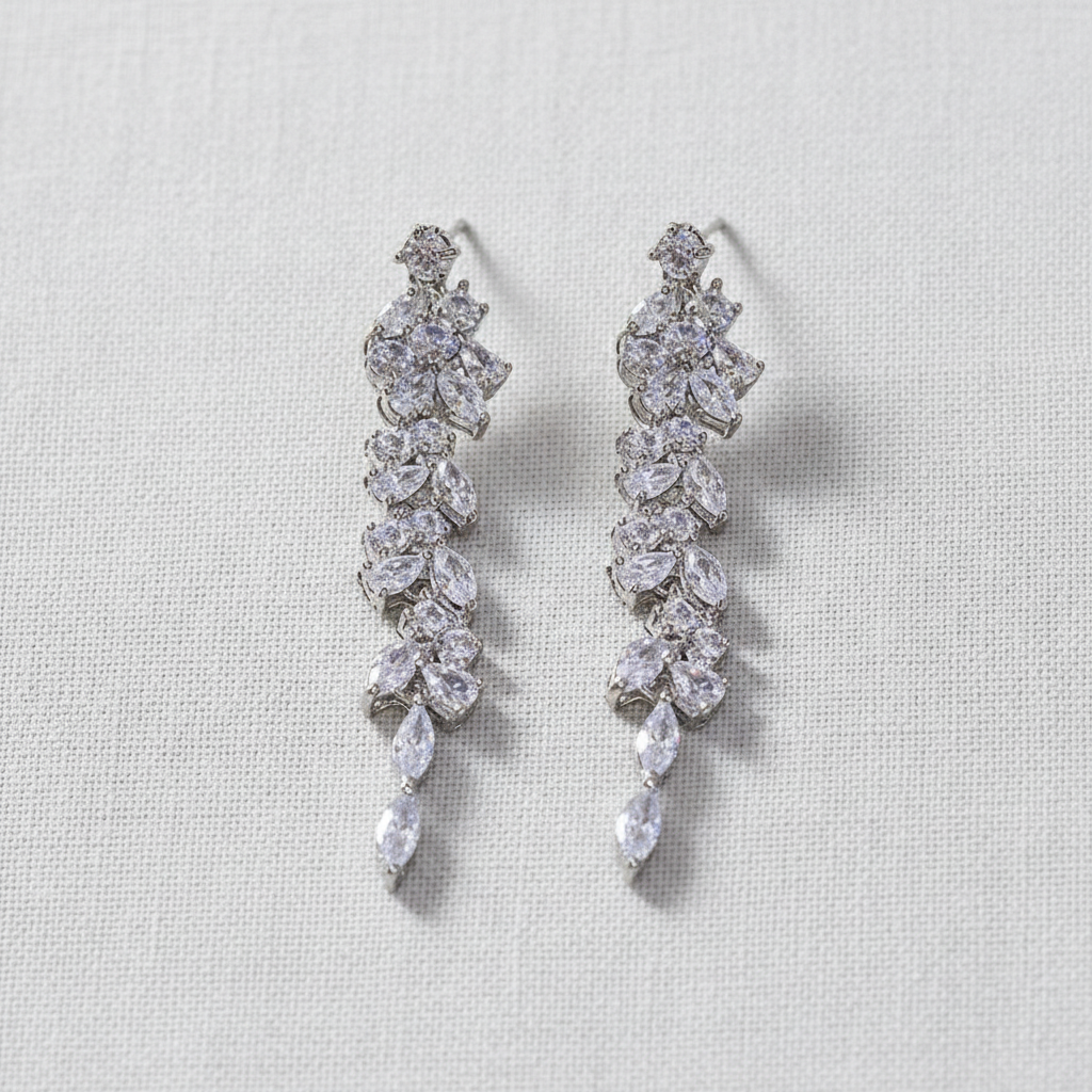 camilla dovey - Silver Leaf Tassel Earrings