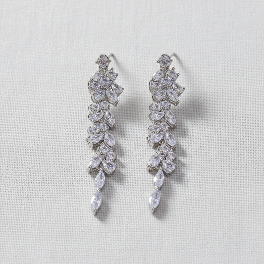 camilla dovey - Silver Leaf Tassel Earrings